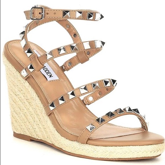Steve Madden | Shoes | Steve Madden Maci Studded Wedges Size 9 | Poshmark